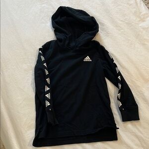 Adidas Black Hoodie Classic Pullover with White Logo